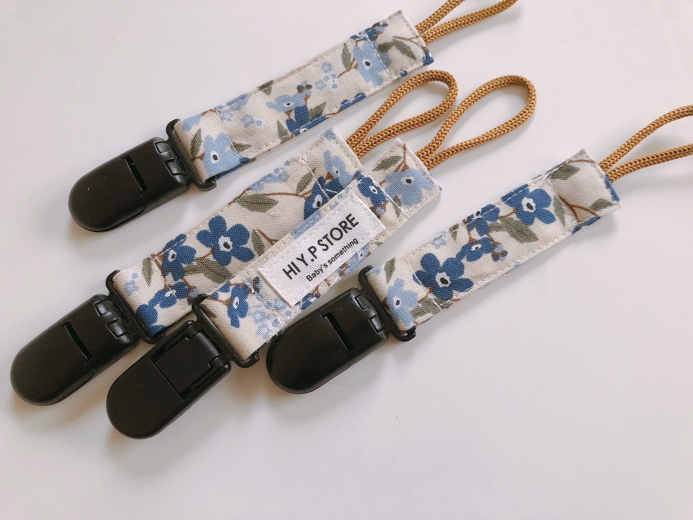 Hi Y.P store-短版鱷魚夾-藍星碎花