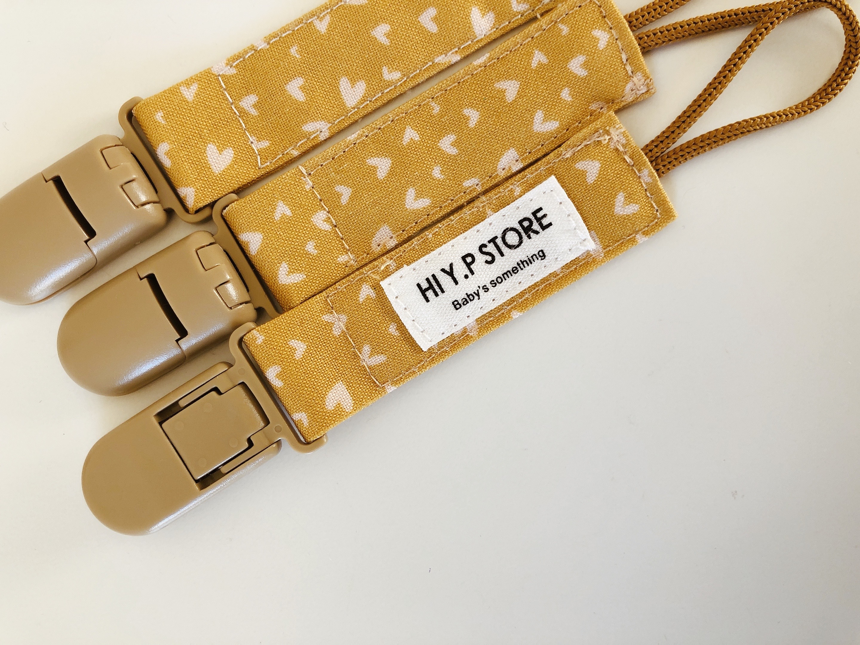 Hi Y.P store-短版鱷魚夾-芥末黃愛心