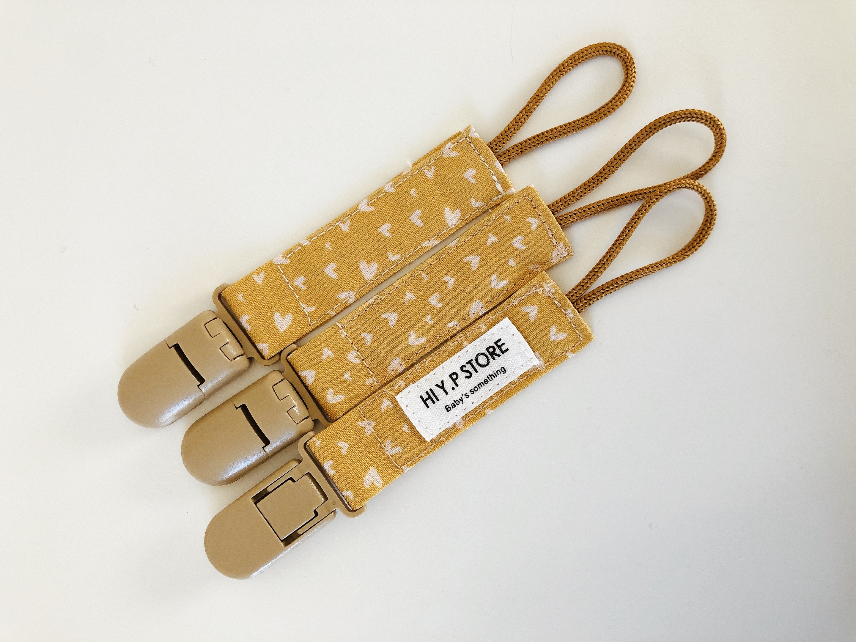 Hi Y.P store-短版鱷魚夾-芥末黃愛心