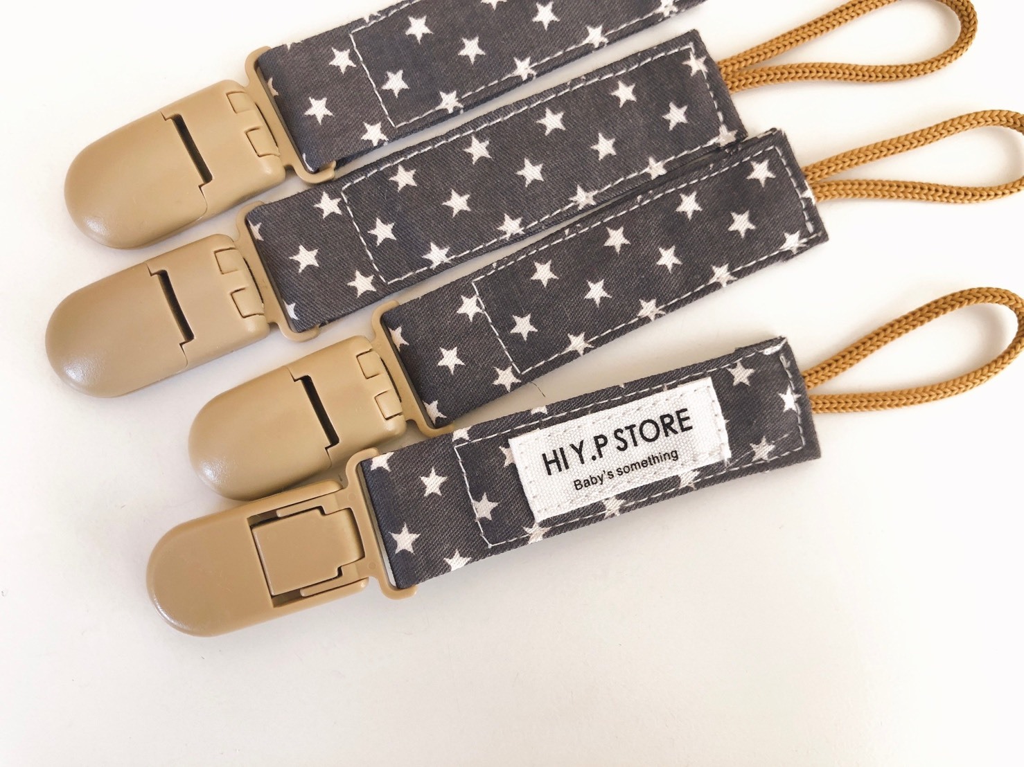 Hi Y.P store-短版鱷魚夾-鐵灰星星