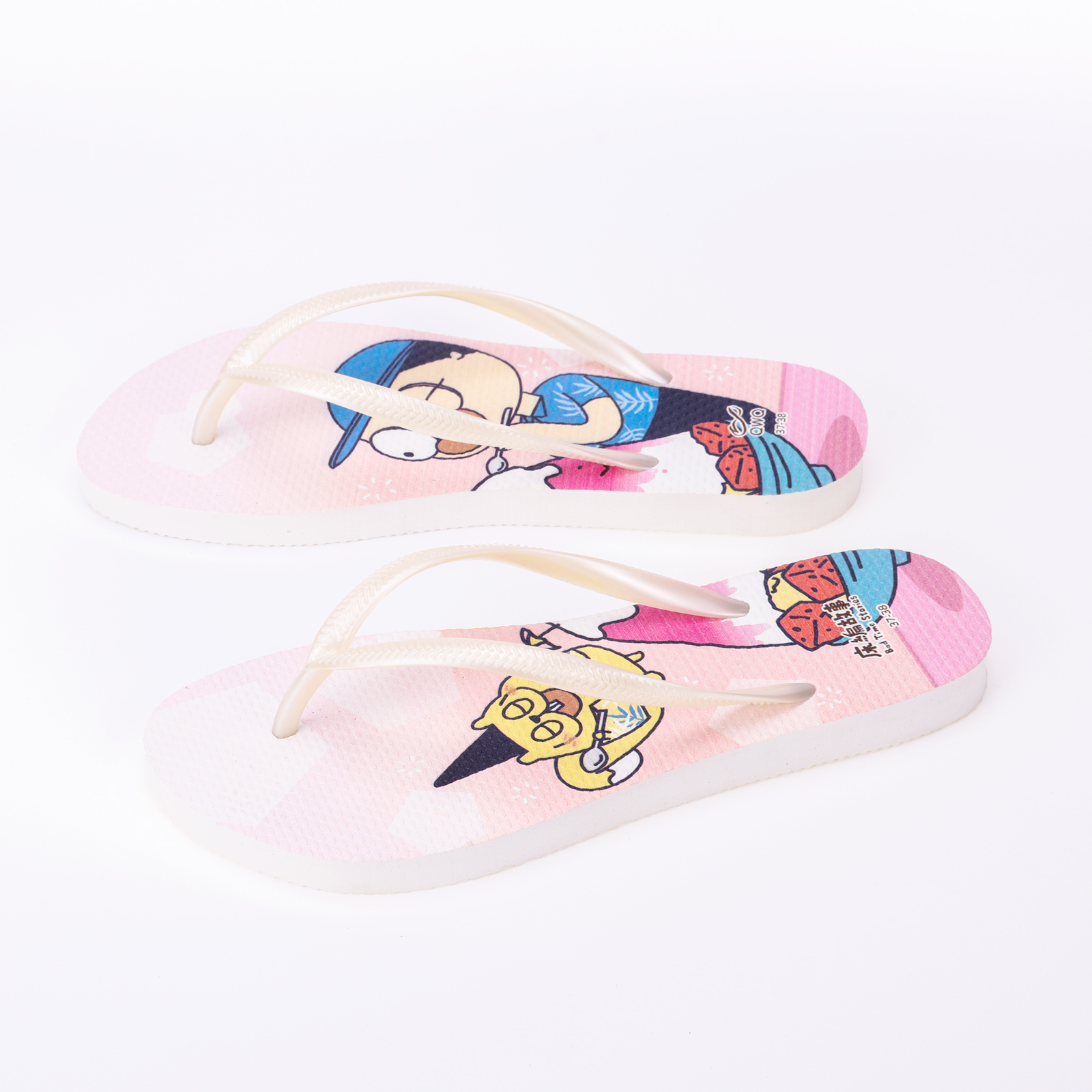 床編故事 消暑刨冰 女款細帶人字夾腳拖鞋 牛奶雪花白