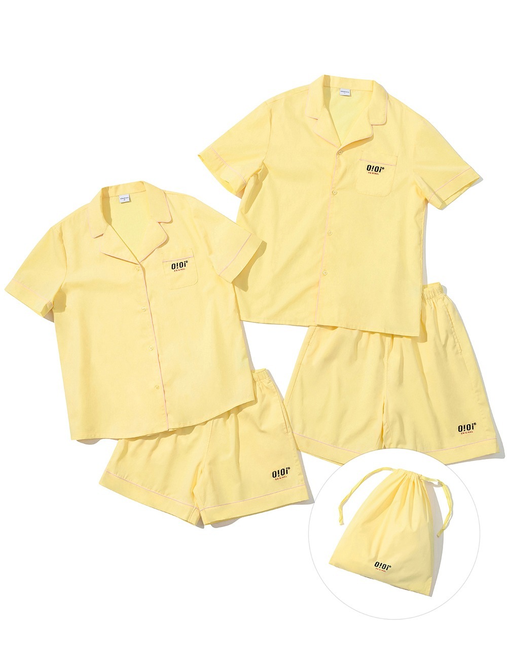 5252byOiOi BASIC LOGO HALF PAJAMAS [LEMON]