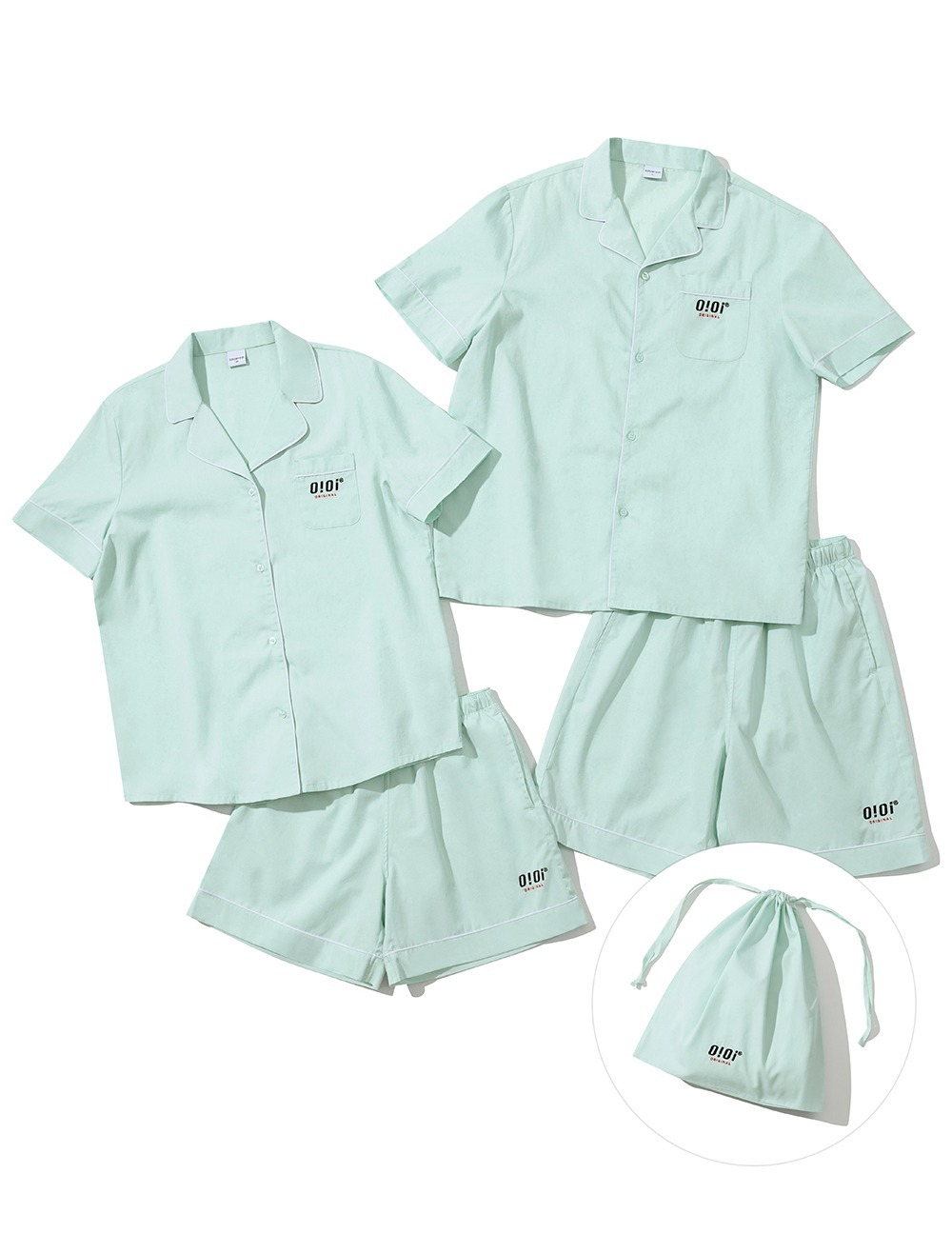 5252byOiOi BASIC LOGO HALF PAJAMAS [MINT]
