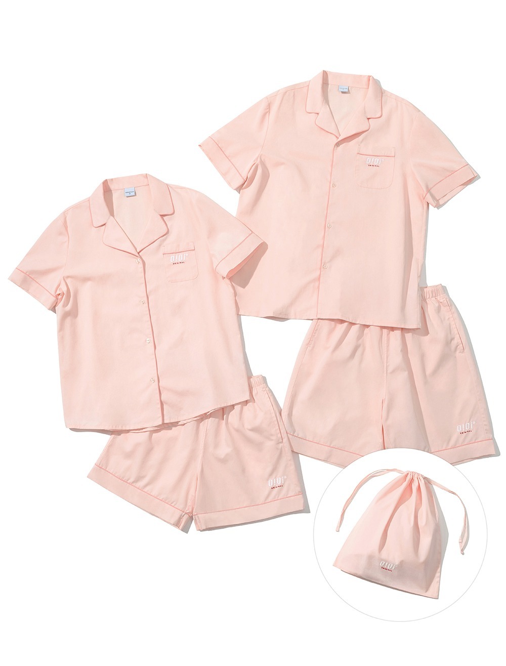 5252byOiOi BASIC LOGO HALF PAJAMAS [PINK]