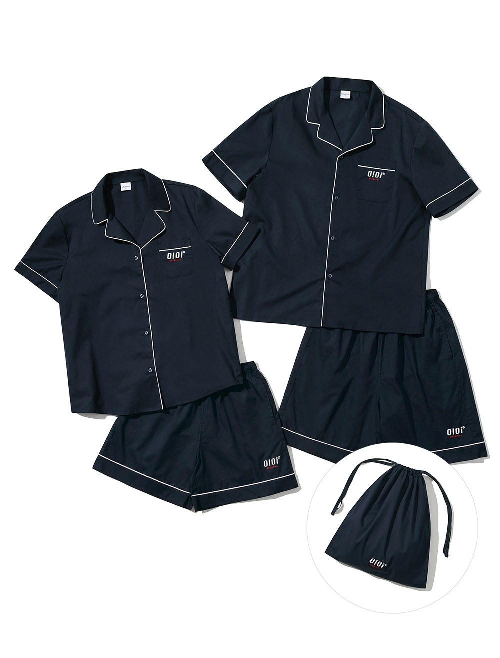 5252byOiOi BASIC LOGO HALF PAJAMAS [NAVY]