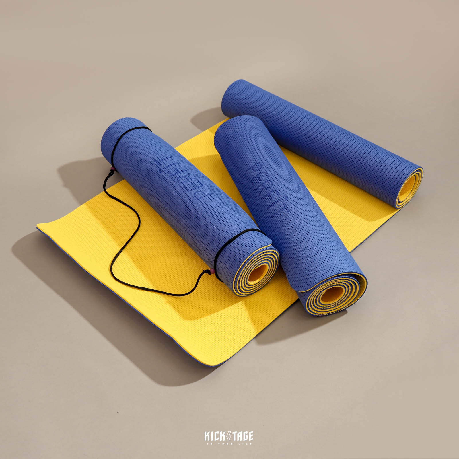 PERFIT #KEEP FIT YOGA MAT 5mm 辛普森配色 寶藍黃 雙面 台灣製造 TPE 健身 瑜珈墊 居家防疫