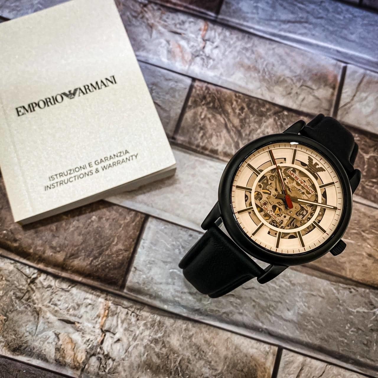 【EMPORIO ARMANI】紳士鏤空機械腕錶 AR60041 43mm 現代鐘錶