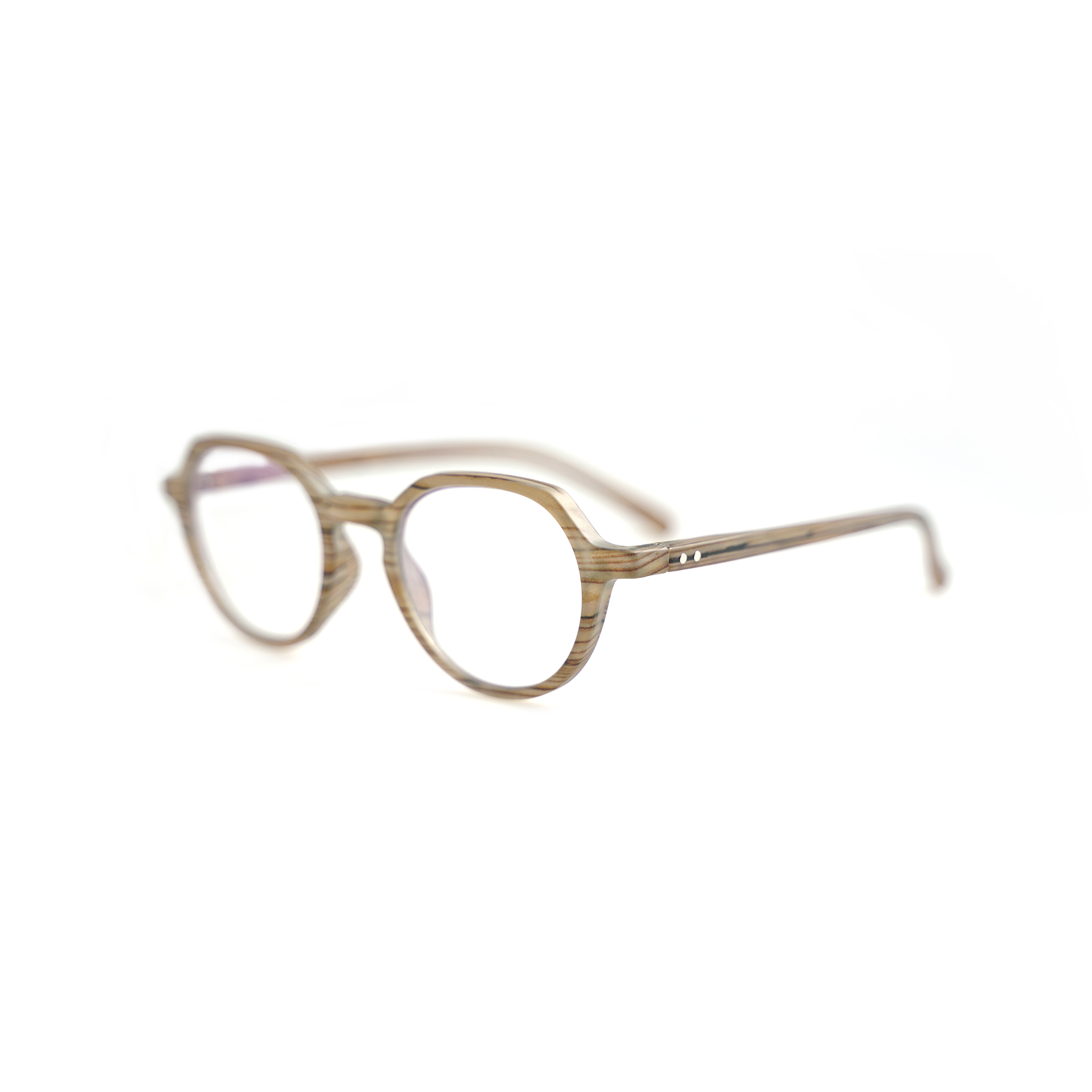 CROWN PANTO 成人 皇冠型抗藍光眼鏡 - 木紋棕