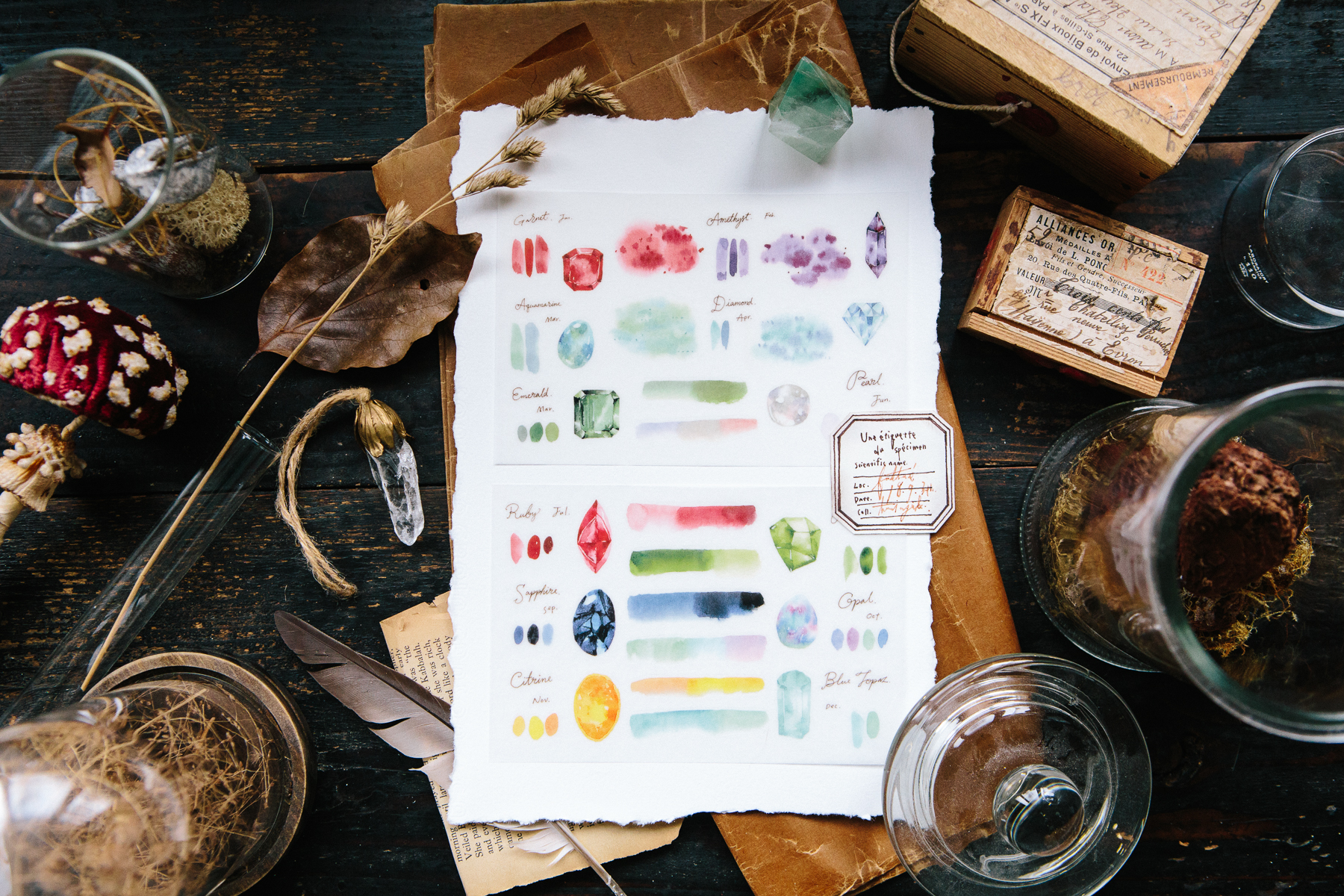 OURS 漸層寶石 轉印貼紙