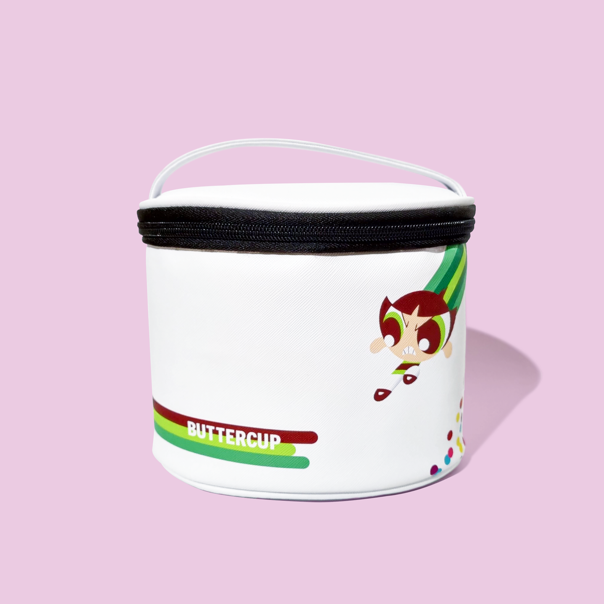 飛天小女警-繽紛點點收納包組-手提桶包-毛毛