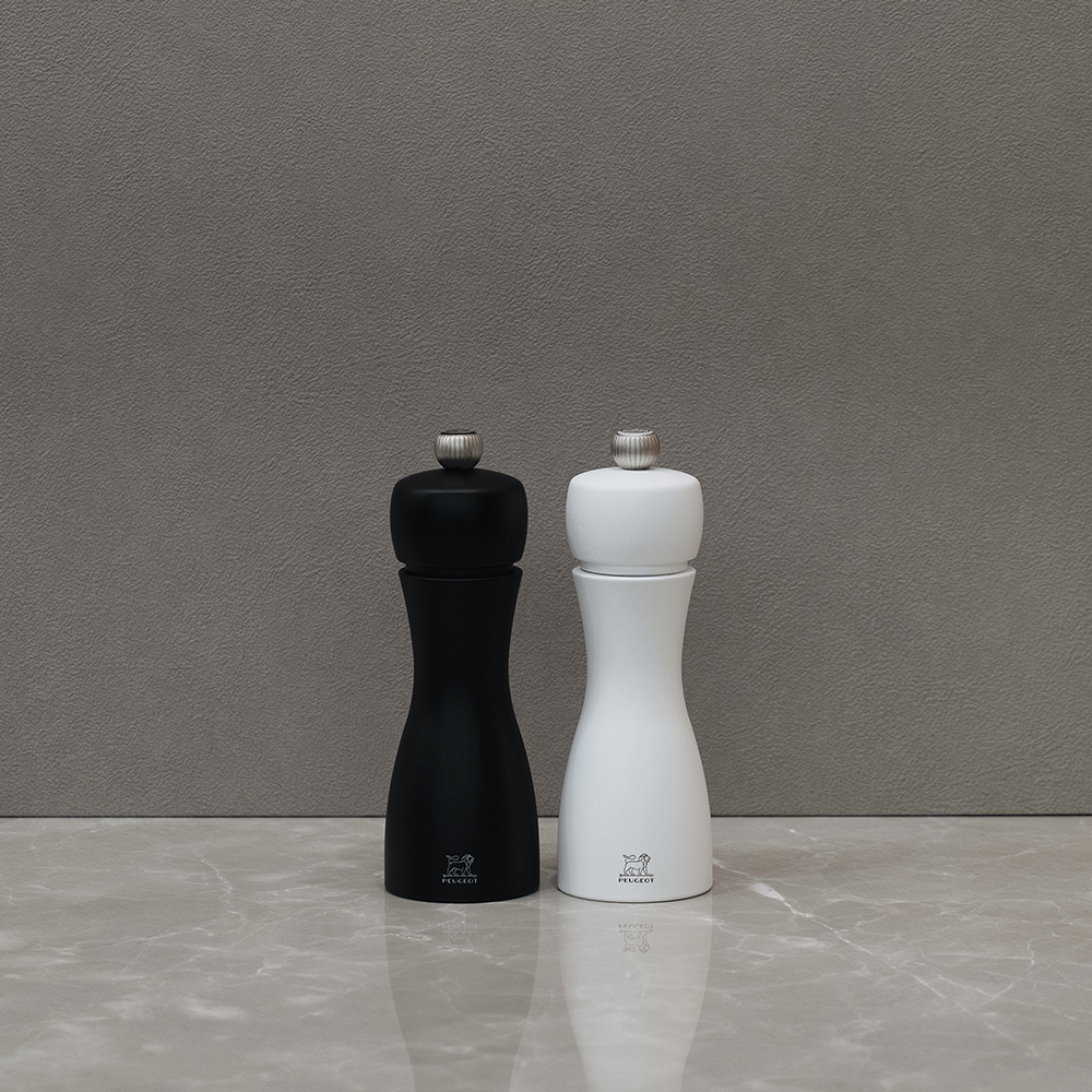 胡椒與鹽巴研磨罐組 | 霧面黑 & 白色 20cm