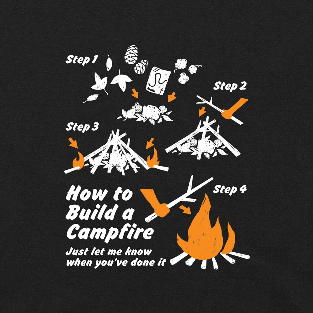露營大師T恤 - 營火