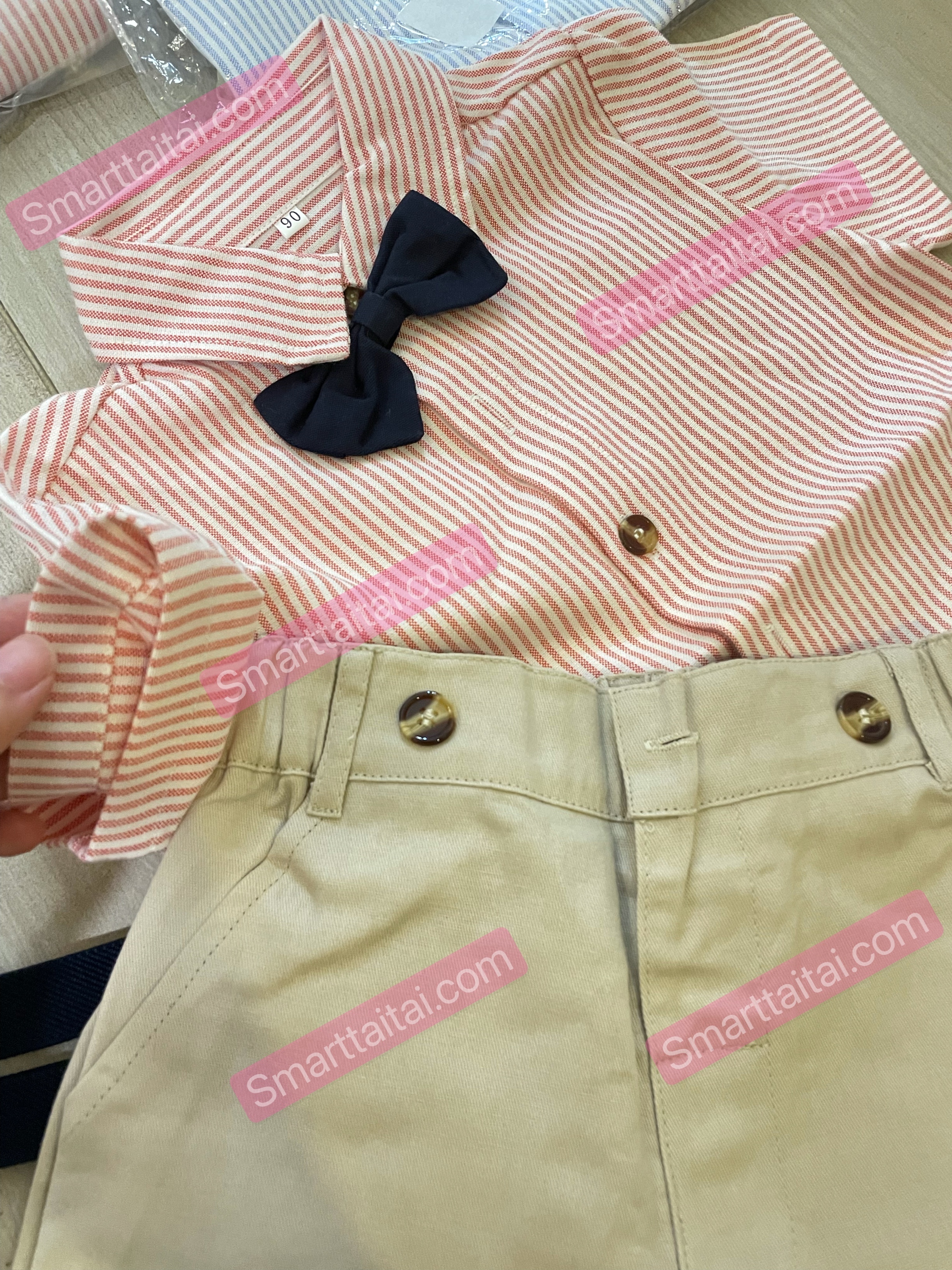 🥳幼稚園面試/證件相之選👩🏻‍🏫男童短袖吊帶襯衫套裝No.349