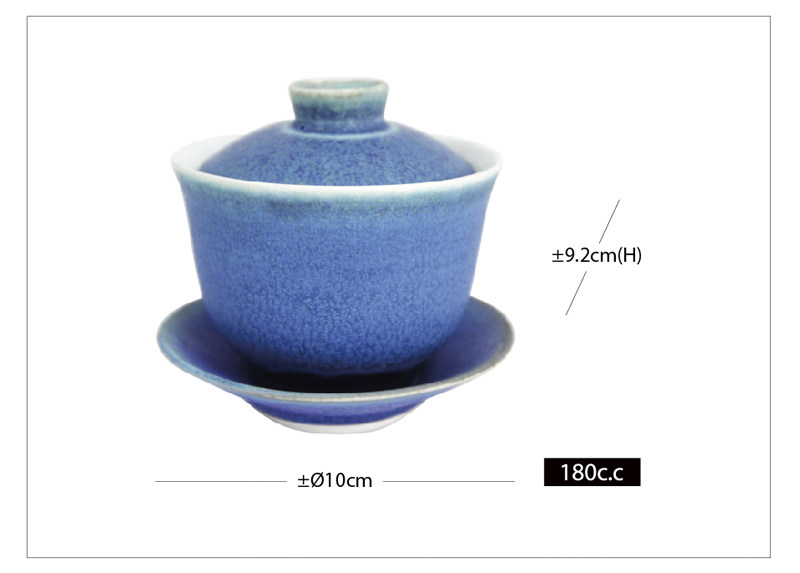 圓滿三件蓋碗-為藍系列/青なリ-蓋碗三点セット