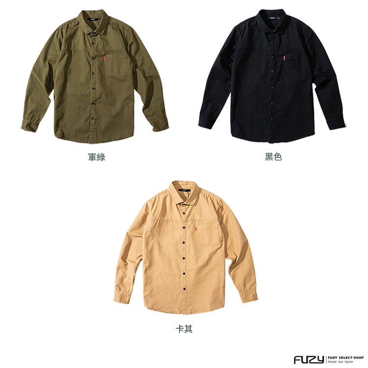 重磅 工裝 長袖襯衫 【 FUZY 】- A201166