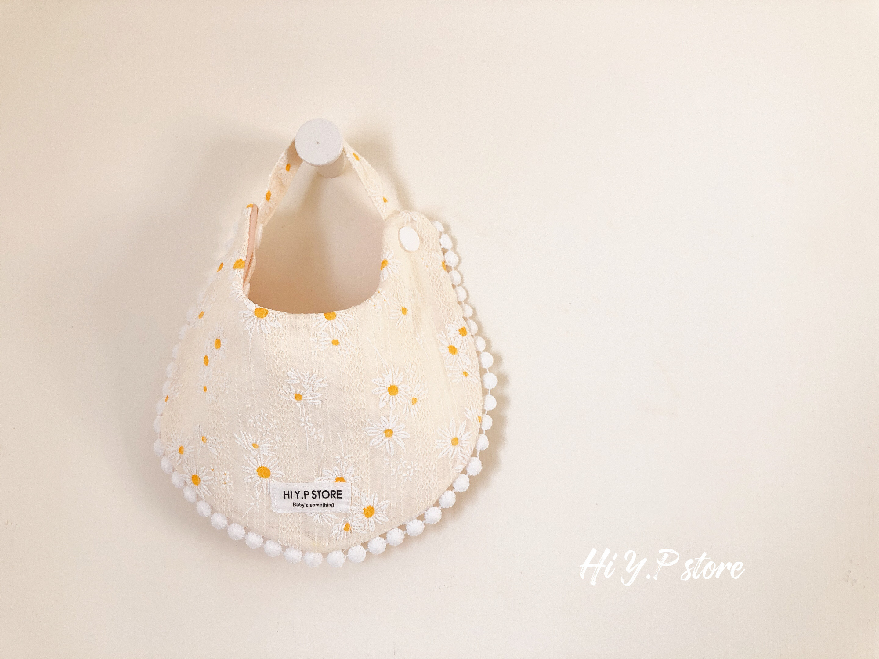 Hi Y.P store-手作圍兜-米白雛菊
