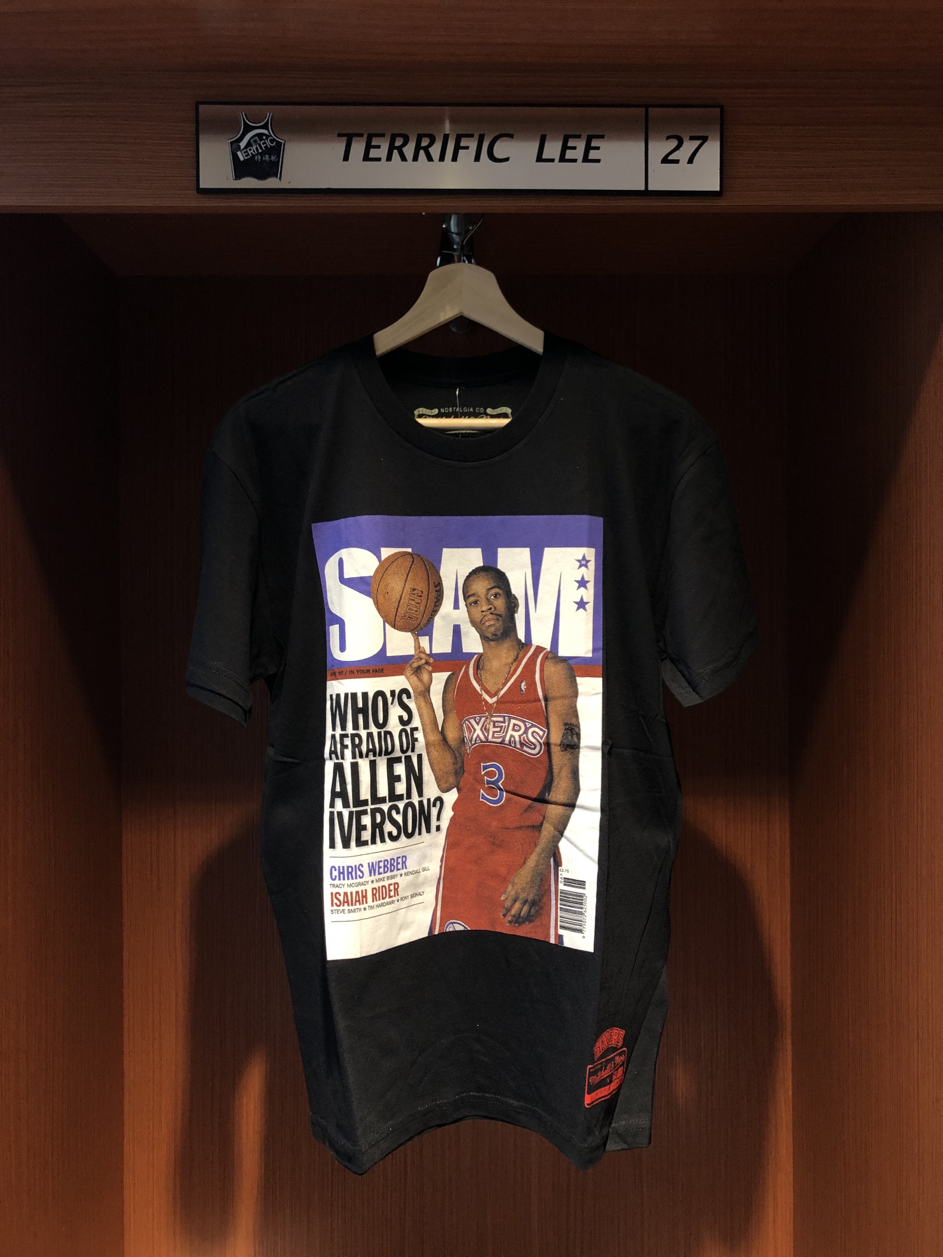NBA短袖 Allen Iverson 七六人新人紅 雜誌封面 黑底 M&N Slam Tee 棉質 全新
