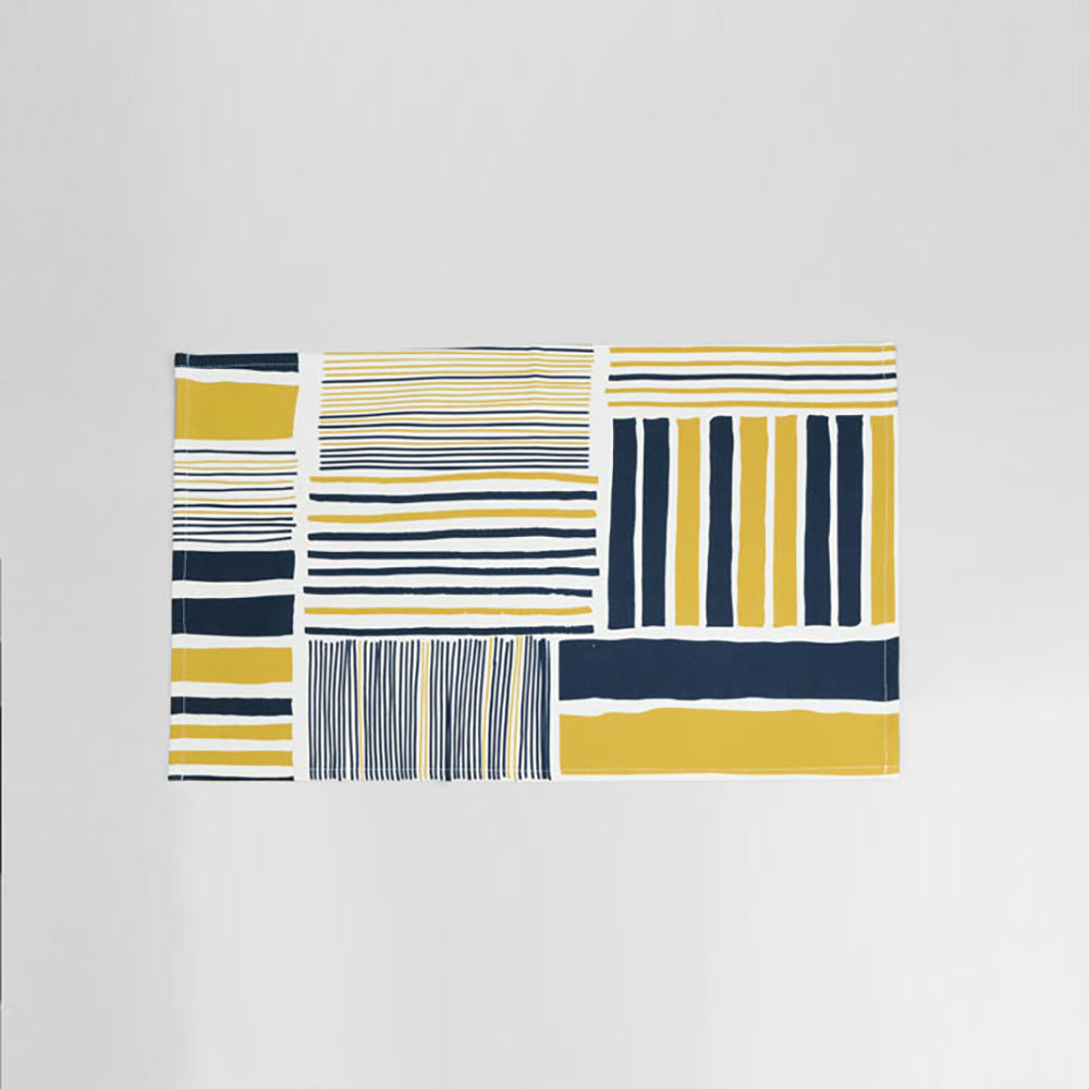 純棉帆布餐墊 / 鐵皮屋黃藍（大花紋）