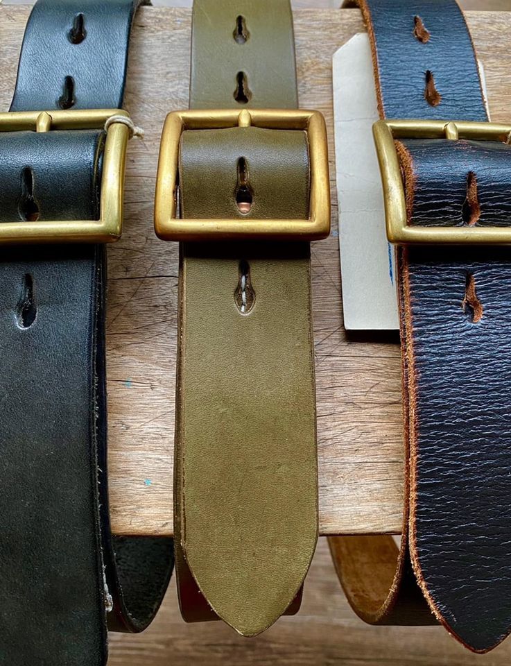 『Faith』S.F.K 植鞣革茶綠色皮帶 /belt 須事先詢問現貨數量