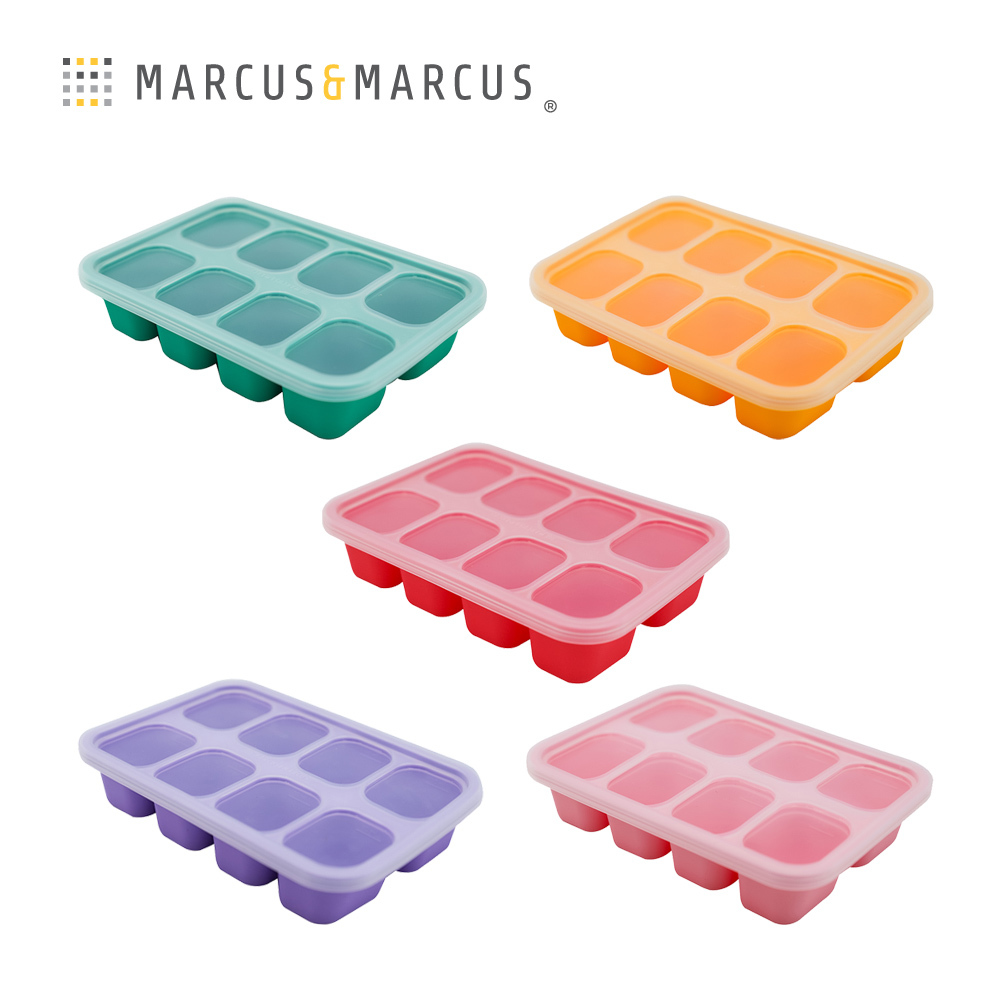 Marcus&Marcus 動物樂園造型矽膠副食品分裝保存盒-8格30ml