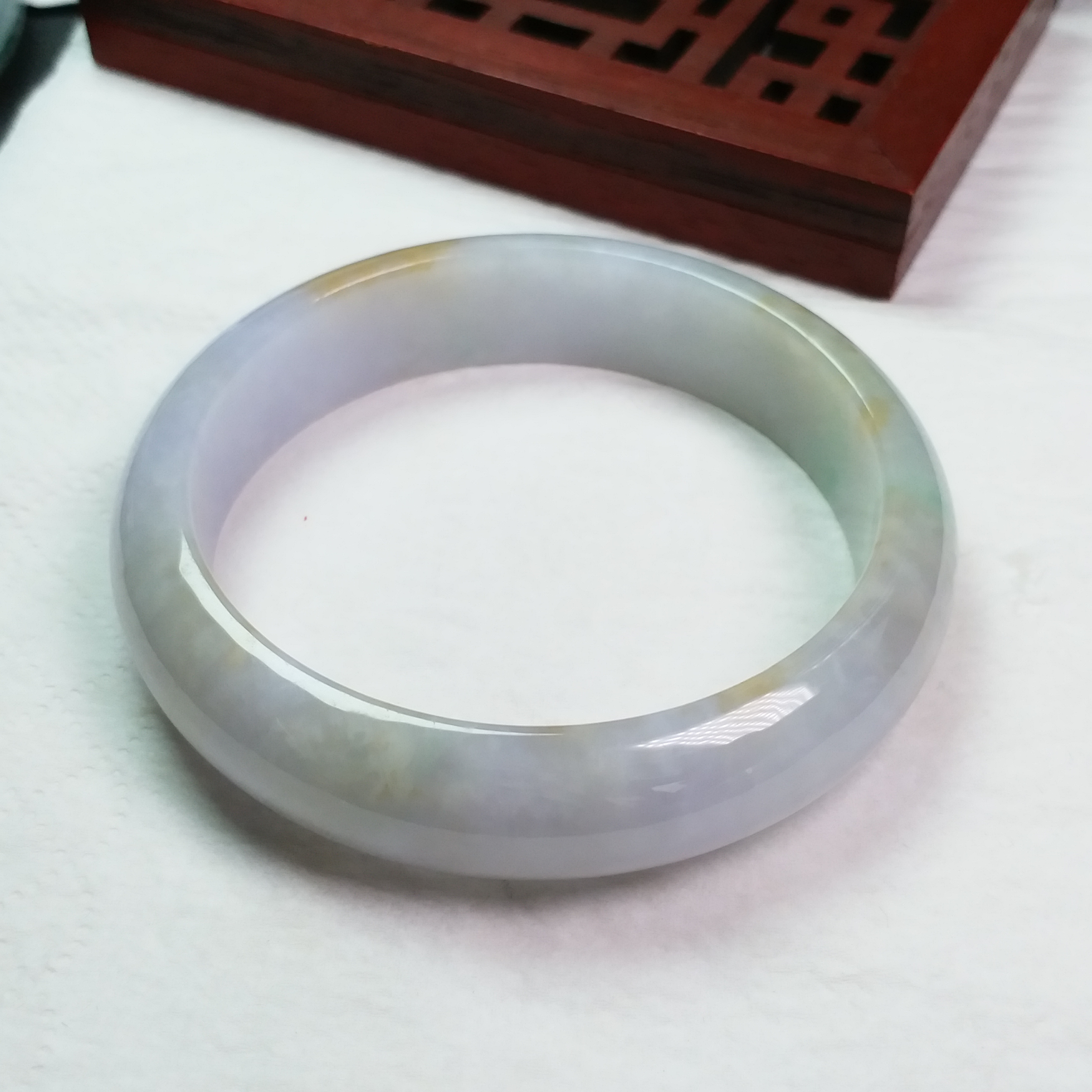 【罕有三彩】JP390 冰三彩紫玉鐲 59.26mm (1.58)