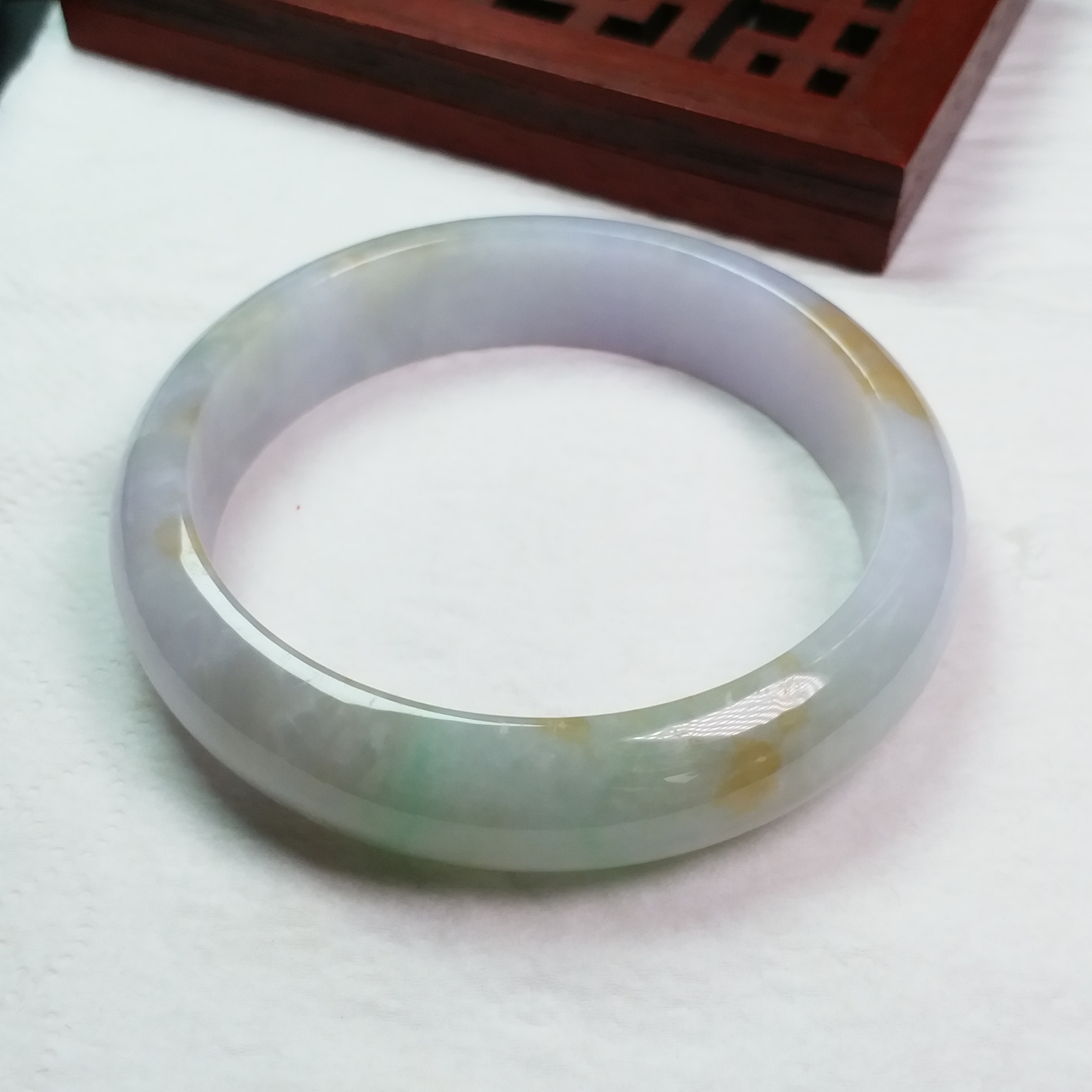 【罕有三彩】JP390 冰三彩紫玉鐲 59.26mm (1.58)