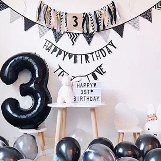 黑金色系慶生布條組