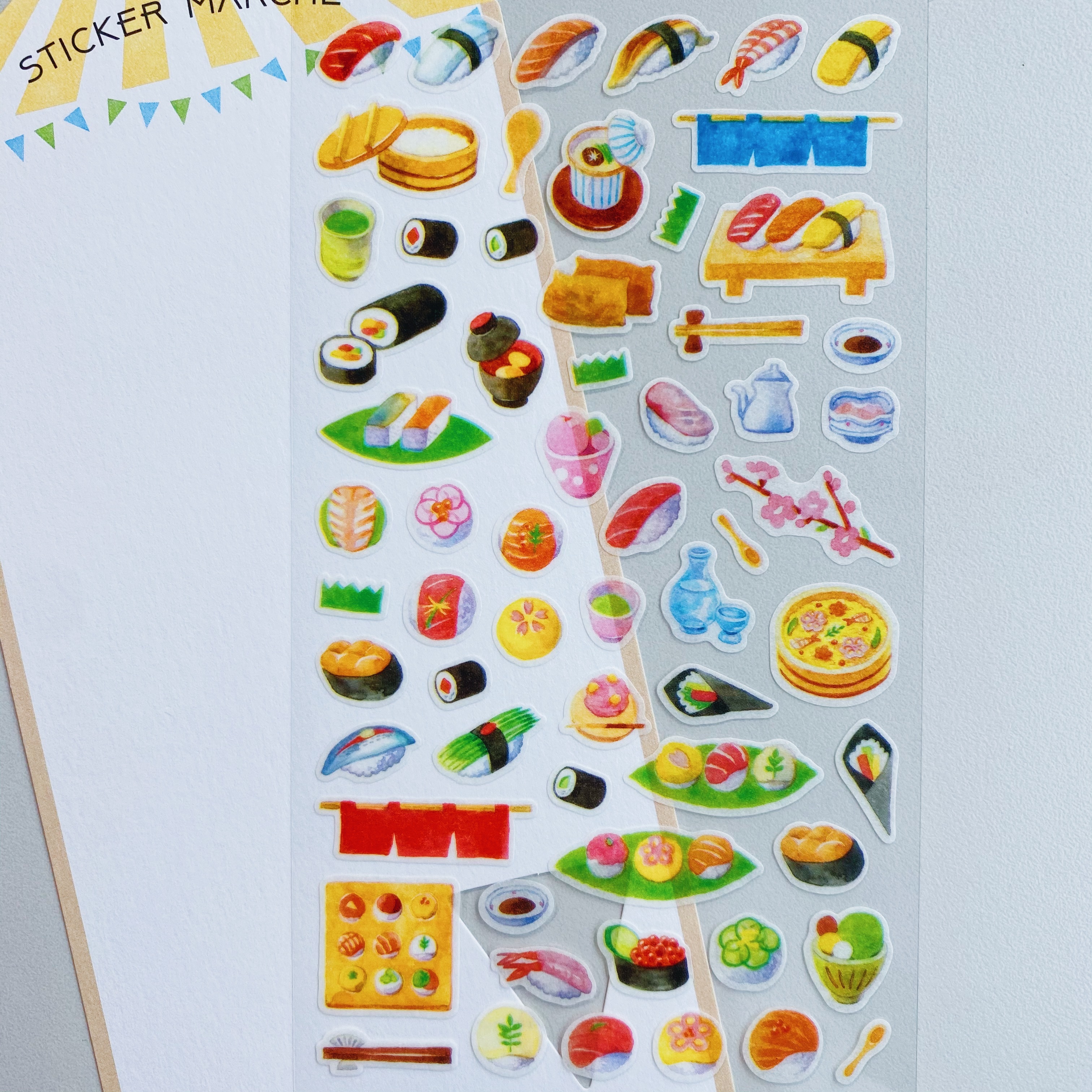 MIDORI 壽司 水彩和紙貼紙