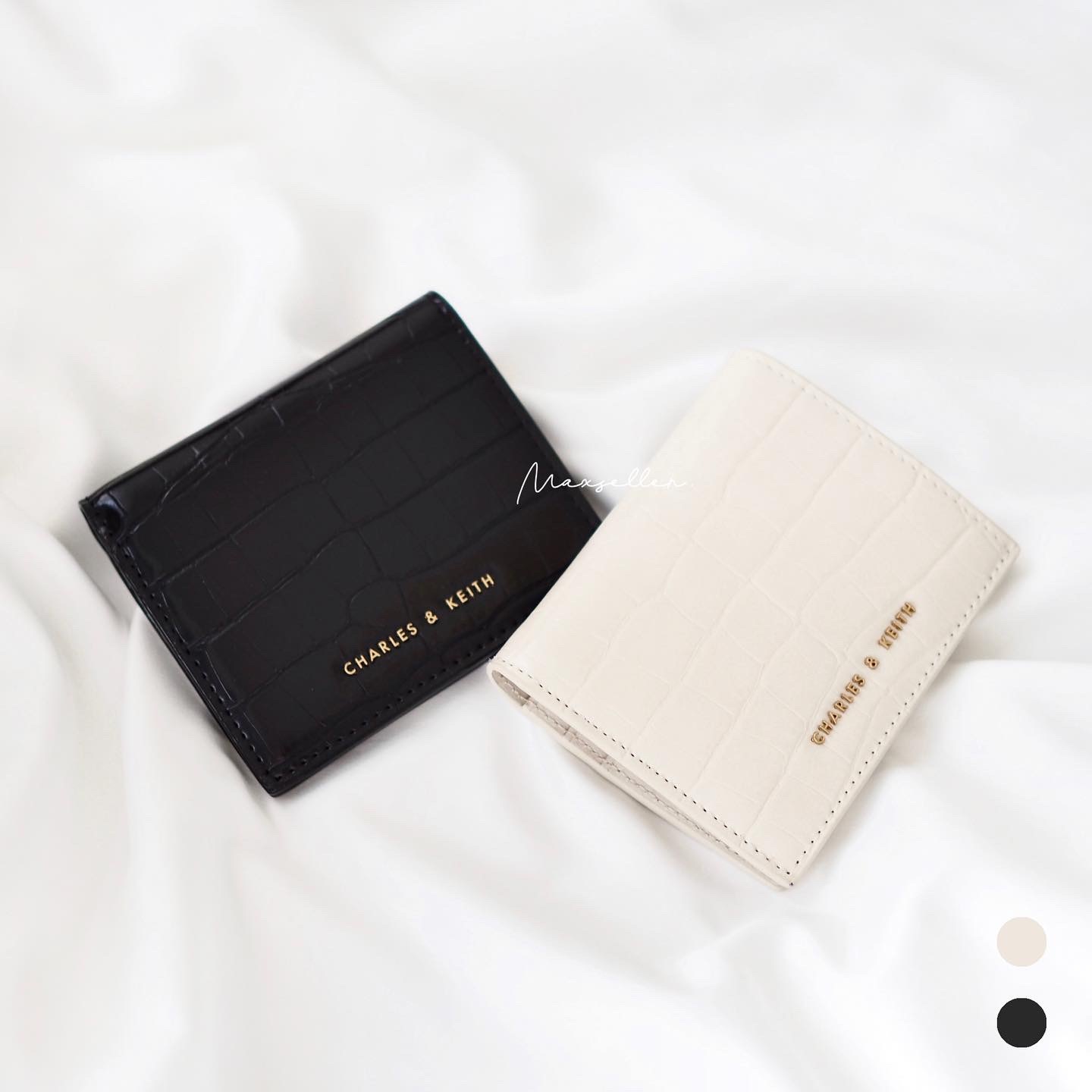 現貨 ｜2 色｜ CHARLES & KEITH 鱷魚紋拉鍊短銀包 | CHARLES & KEITH Short Wallet cro