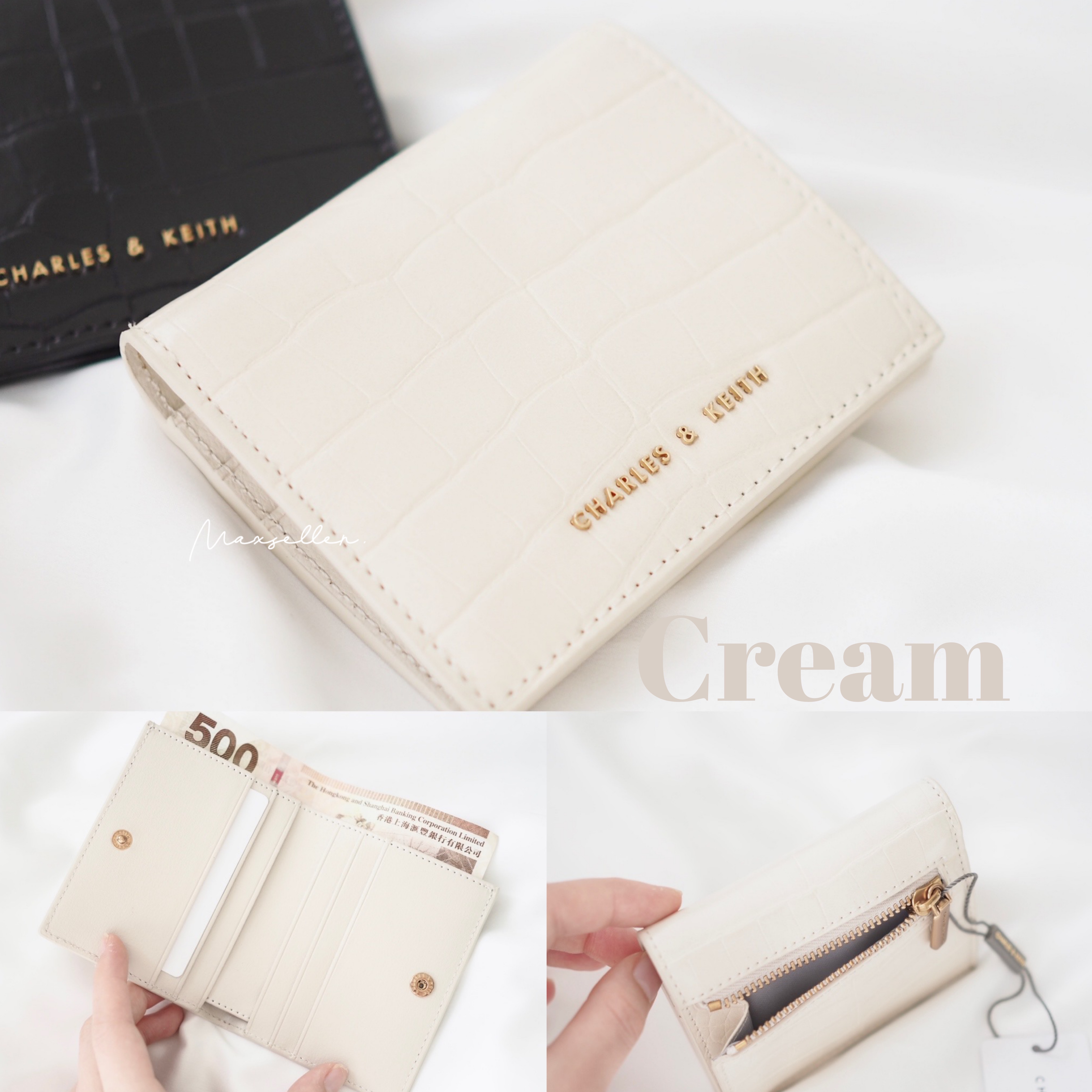 現貨 ｜2 色｜ CHARLES & KEITH 鱷魚紋拉鍊短銀包 | CHARLES & KEITH Short Wallet cro