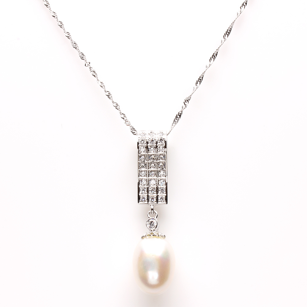 【雅紅珠寶】天然珍珠項鍊-925銀飾-珠箔銀屏-N0179