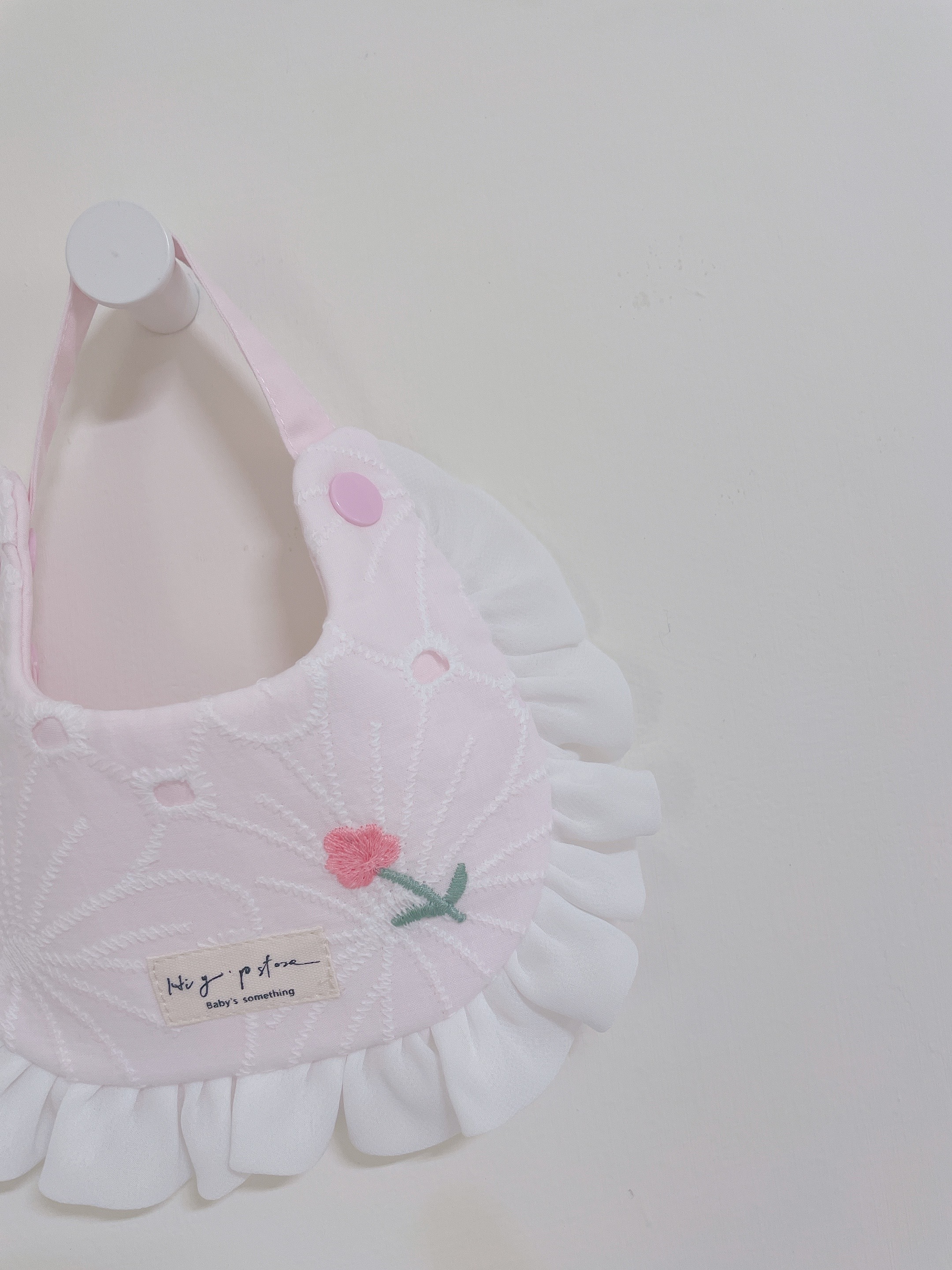 Hi Y.P store-手作圍兜-刺繡粉花