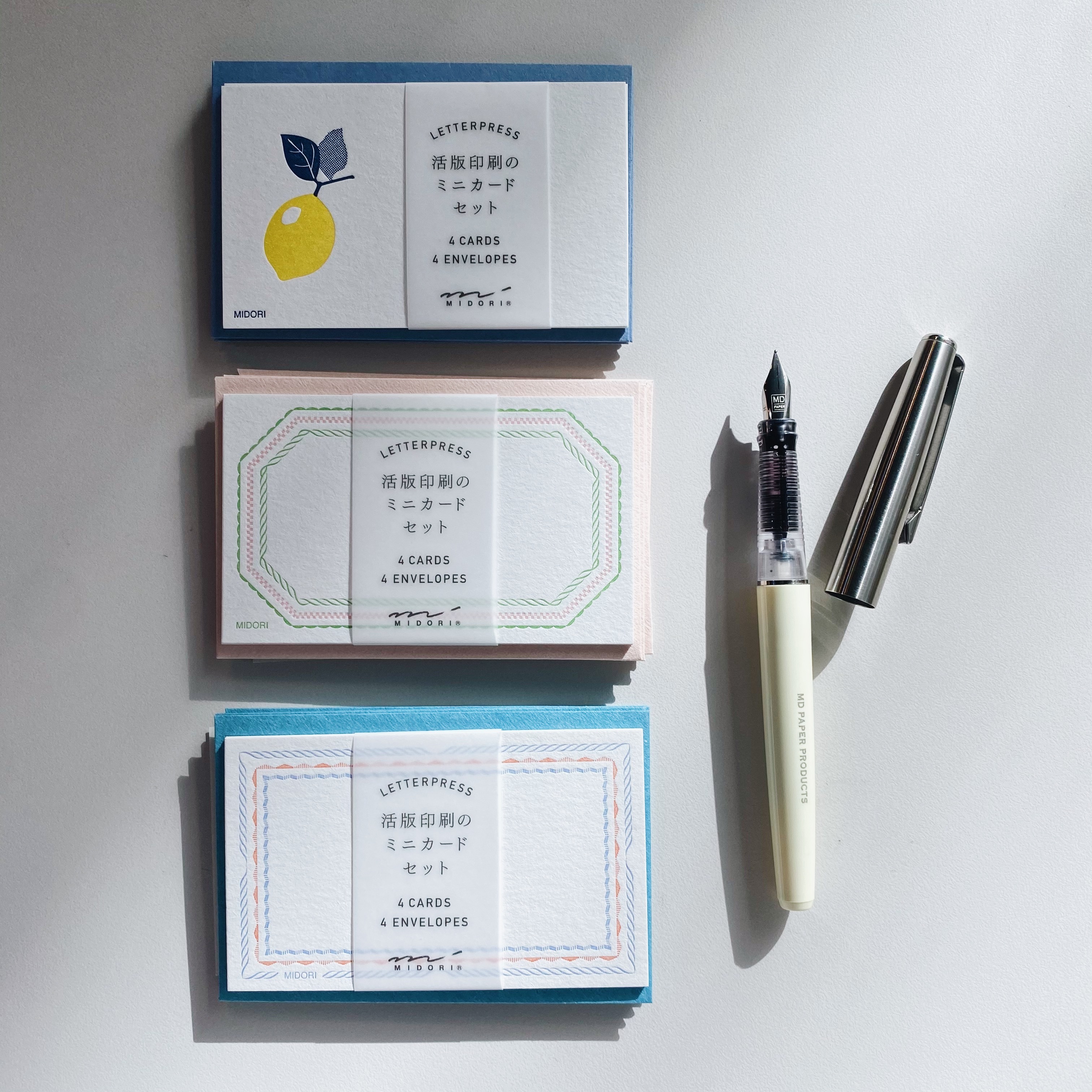Midori 活版印刷便箋信封組 小卡片