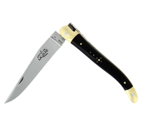 FORGE DE LAGUIOLE | 黑牛角握柄折刀 (黃銅或不鏽鋼)