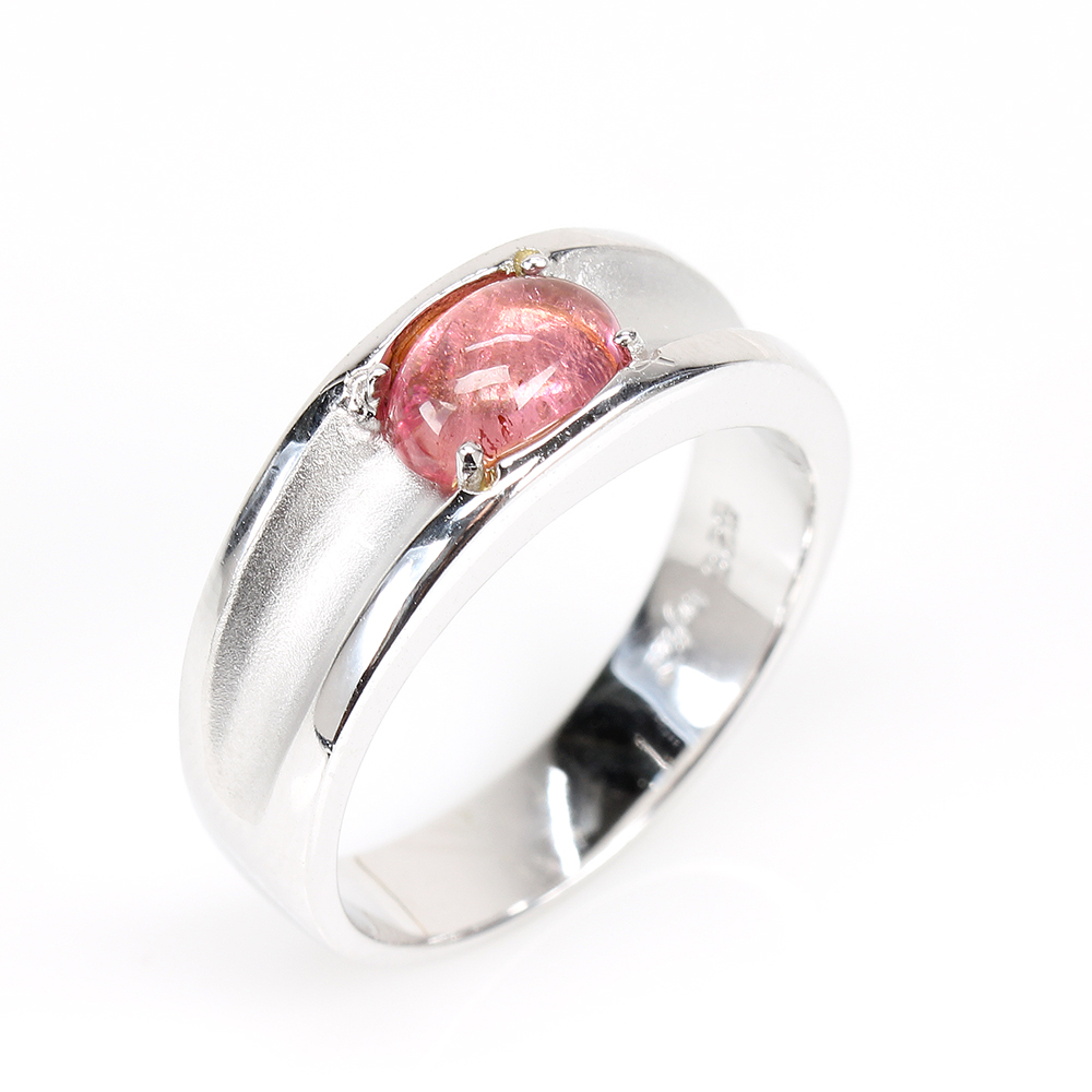 【雅紅珠寶】天然紅碧璽戒指-925銀飾-滿園春色-R0363