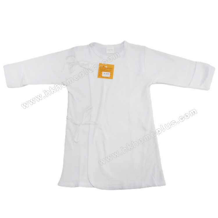 Koma Land: 嬰兒雙面白色長袖孖襟長袍 BE4054