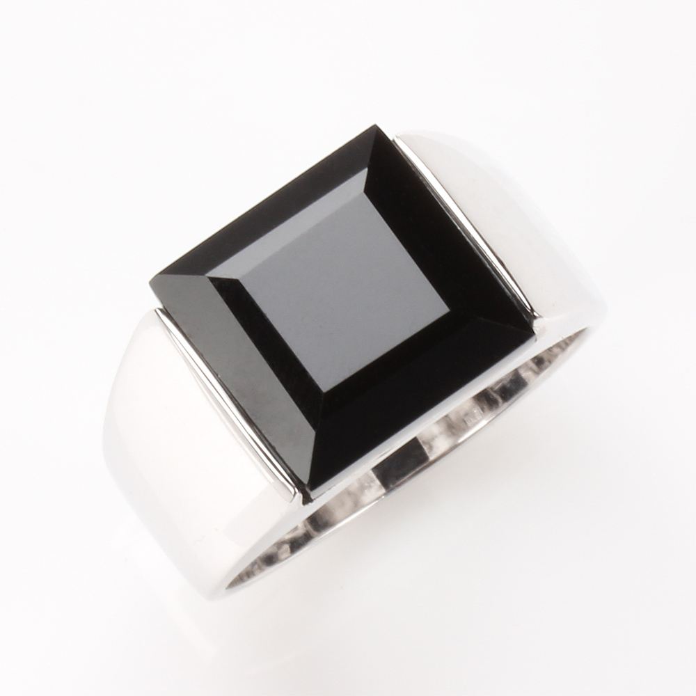 【雅紅珠寶】天然黑瑪瑙戒指-925銀飾-堅定不移-R0247