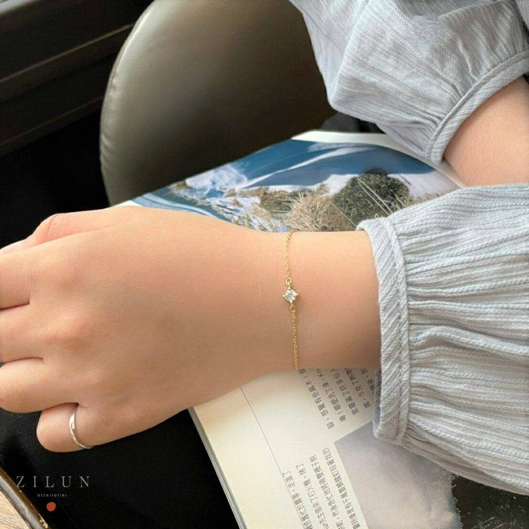 │簡約│閃爍星點 • 微鑲 • 純銀手鍊 • 925silver