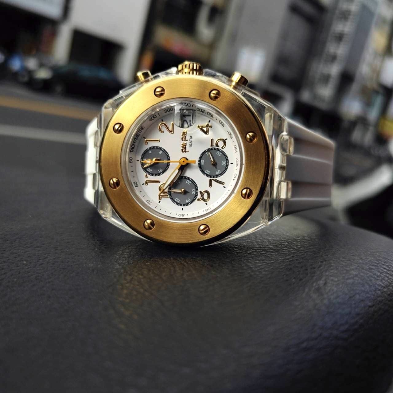 【Folli Follie】 白金色膠質帶腕錶 WF6P037ZEZ/WH 38mm 現代鐘錶