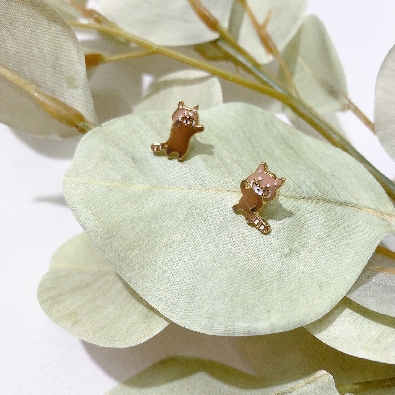 [日本制] 浣熊樹脂耳環