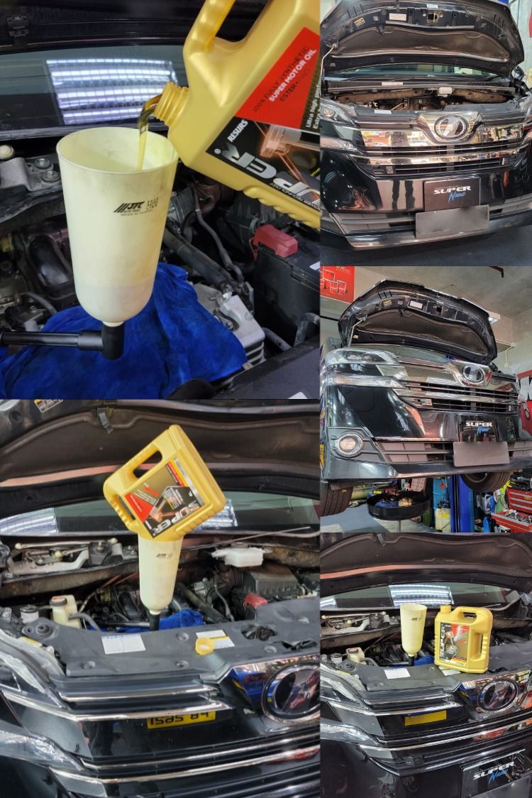 Toyota Vellfire juns car and audio super nano super ester plus 5w40 引擎機油 引擎修復 偈油