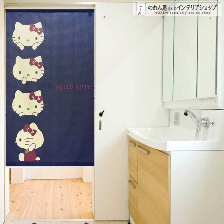 Sanrio Hello Kitty 門簾 85 x 150 cm 復古色海軍藍 #CM21D-92184