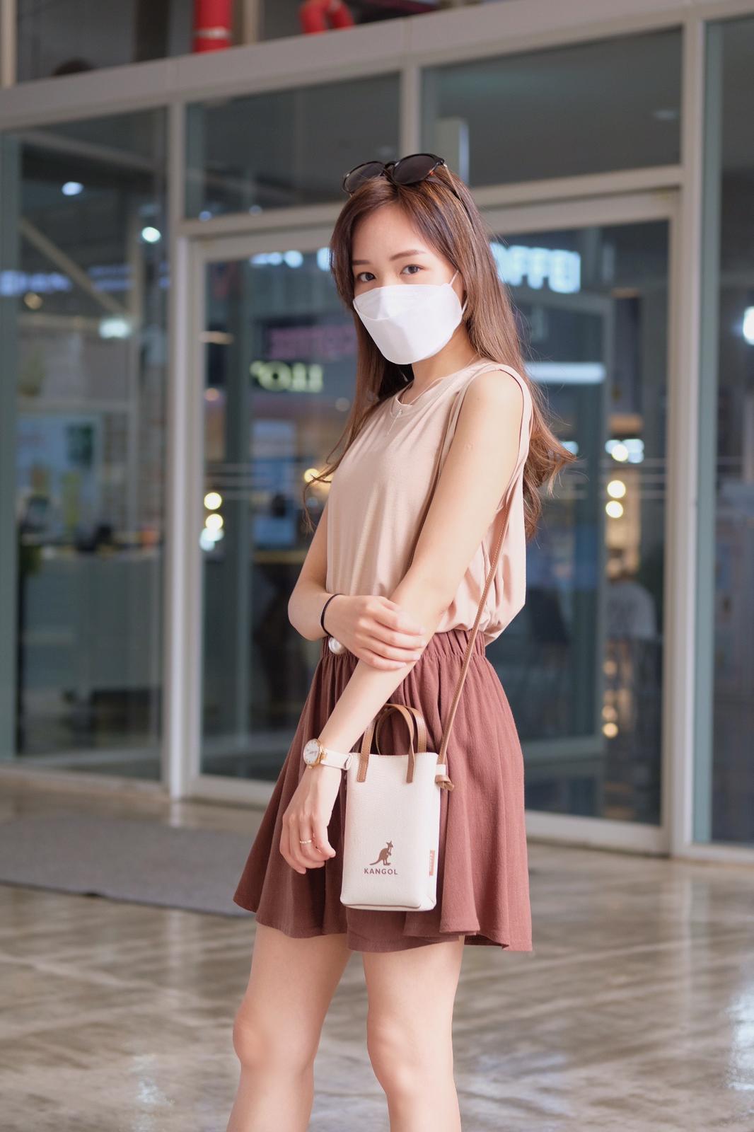 <韓國代購> KANGOL DUO CANVAS MINI CROSS BAG