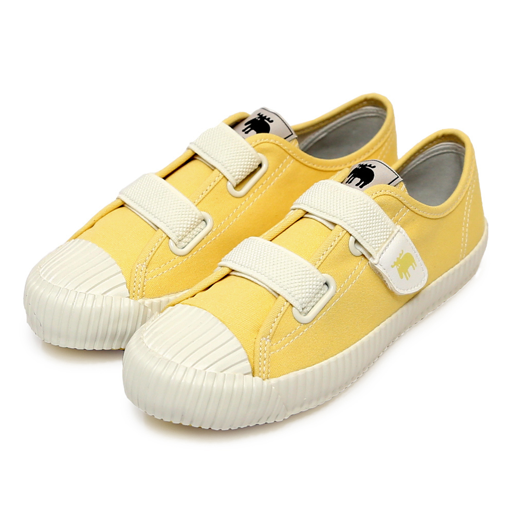 moz瑞典 駝鹿魔鬼氈帆布餅乾童鞋(檸檬黃)