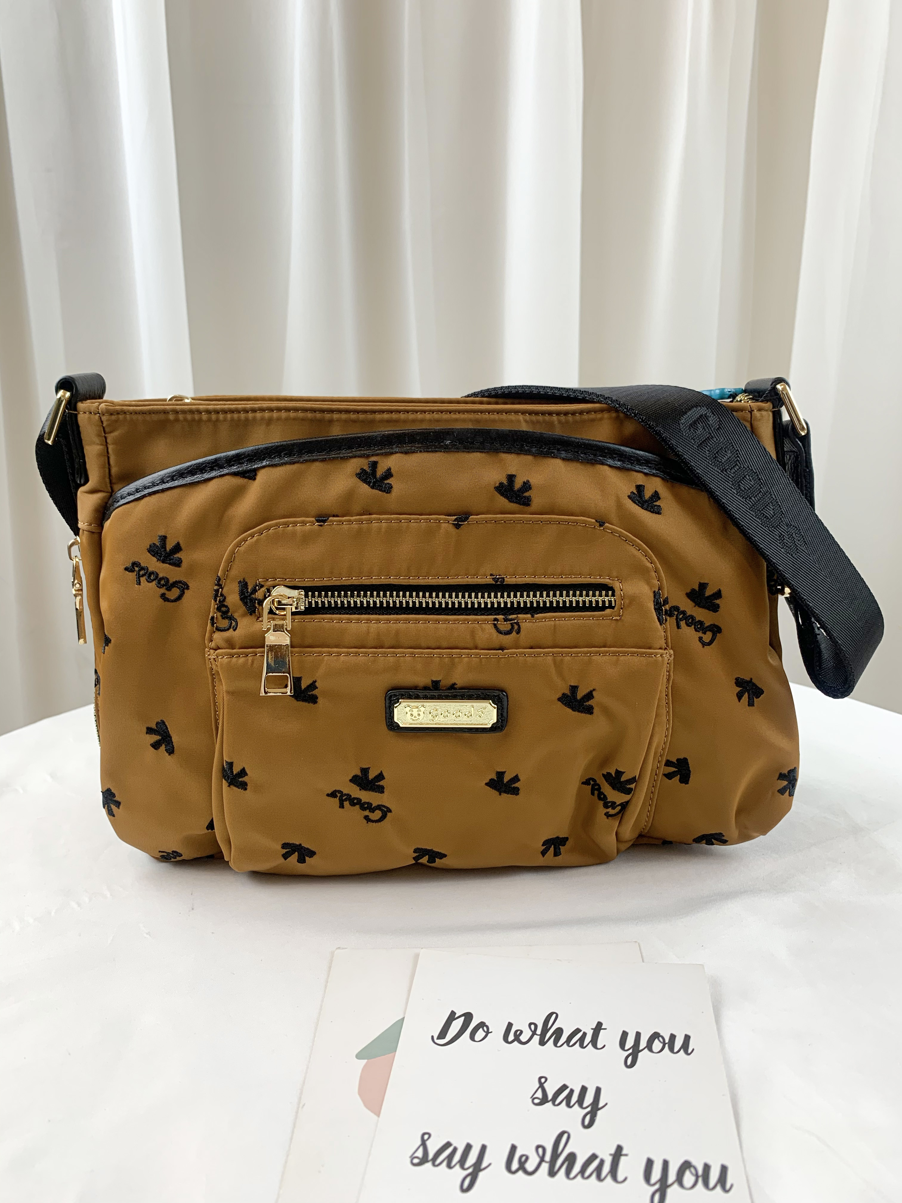 GOODS 復古蝴蝶結 尼龍防潑水側背包  #2237