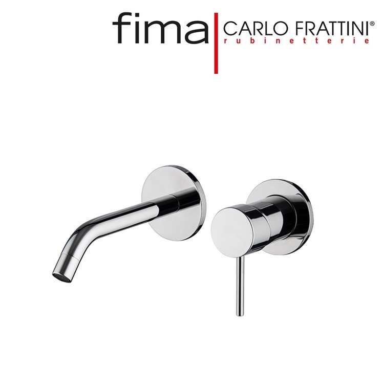 Fima Carlo Frattini "Spillo Up" F3051NX8CR + F3600 Wall Mounted Basin Mixer w/ click clack pop-up waste (155mm)