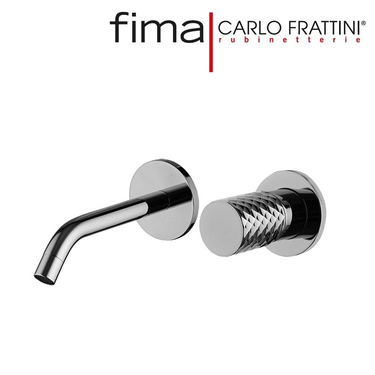 Fima Carlo Frattini "Spillo Tech" F3051NX8XCR + F3600 Wall Mounted Basin Mixer w/ click clack pop-up waste (164mm)
