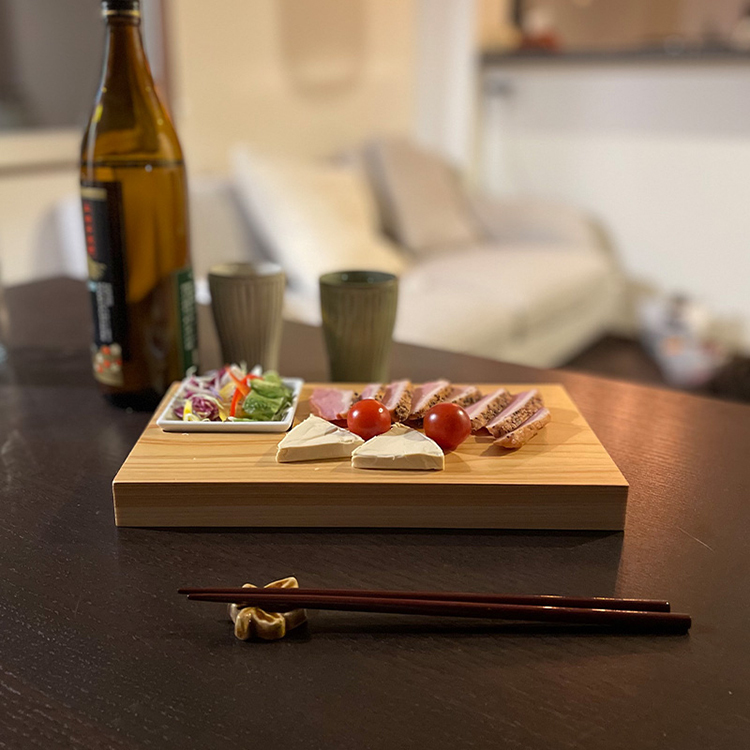 四萬十檜木 料理托盤 方碟｜土佐龍