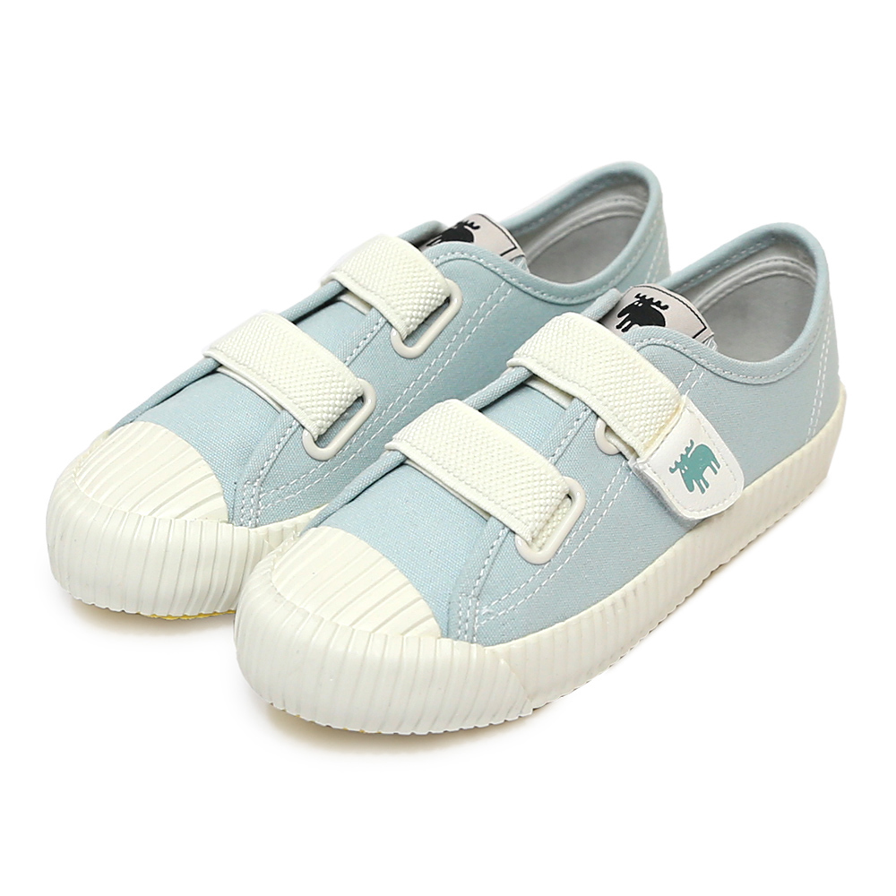 【惜福商品$799】moz瑞典 駝鹿魔鬼氈帆布餅乾童鞋(寶寶藍)