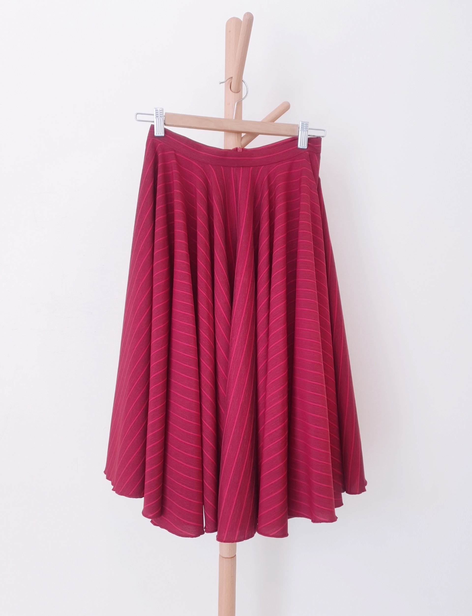HIGH WAIST STRIPES SWING SKIRT